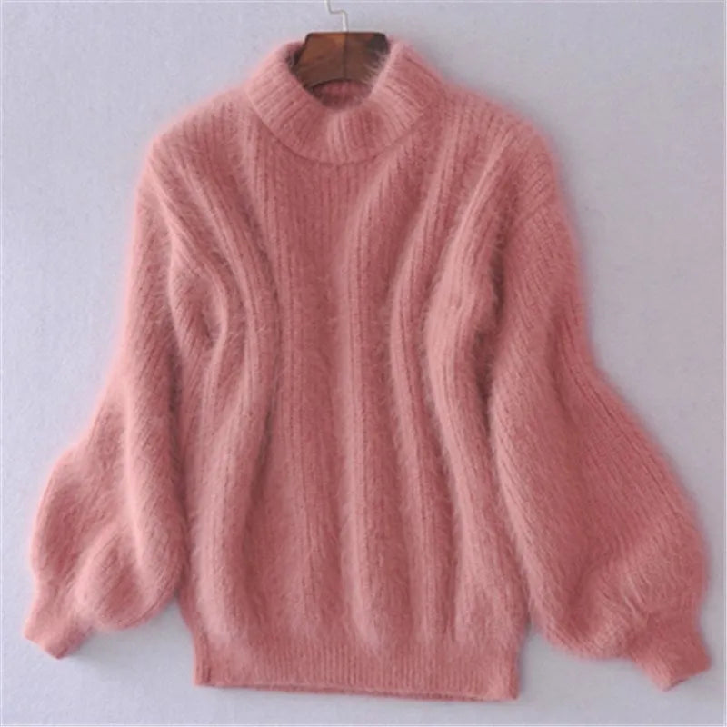 Brenda | Pullover im Vintage-Angorastil: Locker gestrickt und einfarbig.