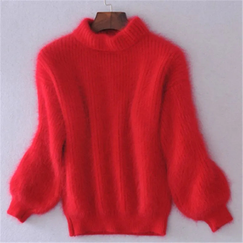 Brenda | Pullover im Vintage-Angorastil: Locker gestrickt und einfarbig.