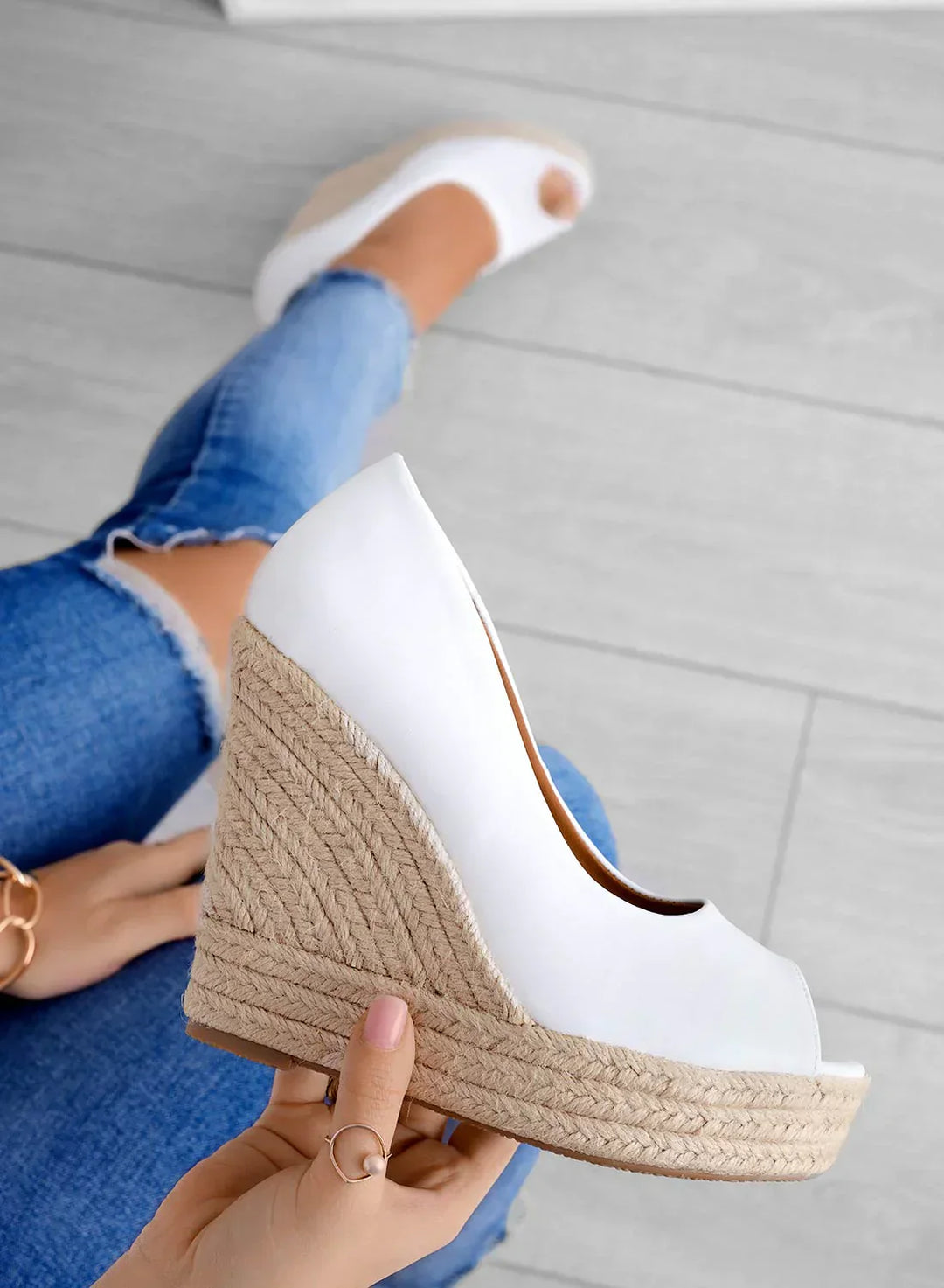 Jane | Espadrilles aus Wildleder mit Keilabsatz