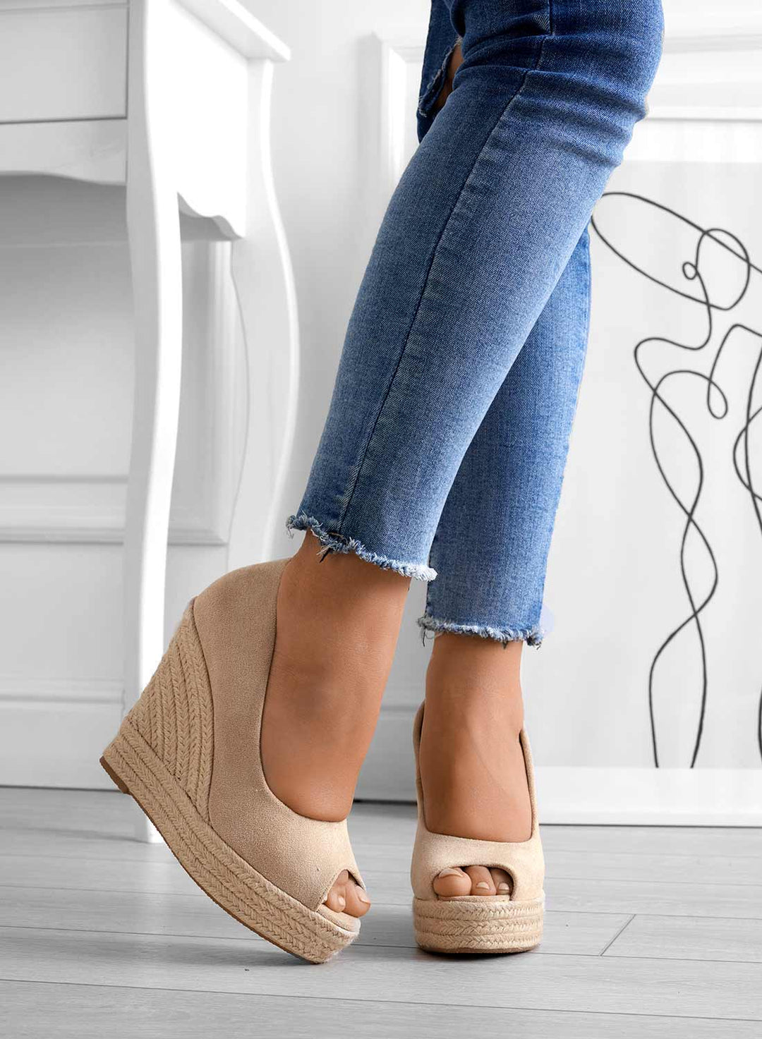 Jane | Espadrilles aus Wildleder mit Keilabsatz